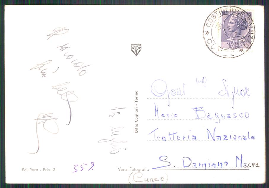 Cuneo Costigliole Saluzzo PIEGA Foto FG cartolina MZ1125 – retro