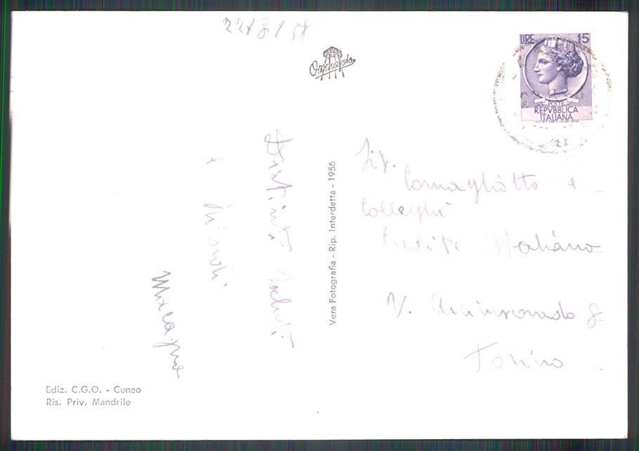 Cuneo Tarantasca Foto FG cartolina MZ1141 – retro