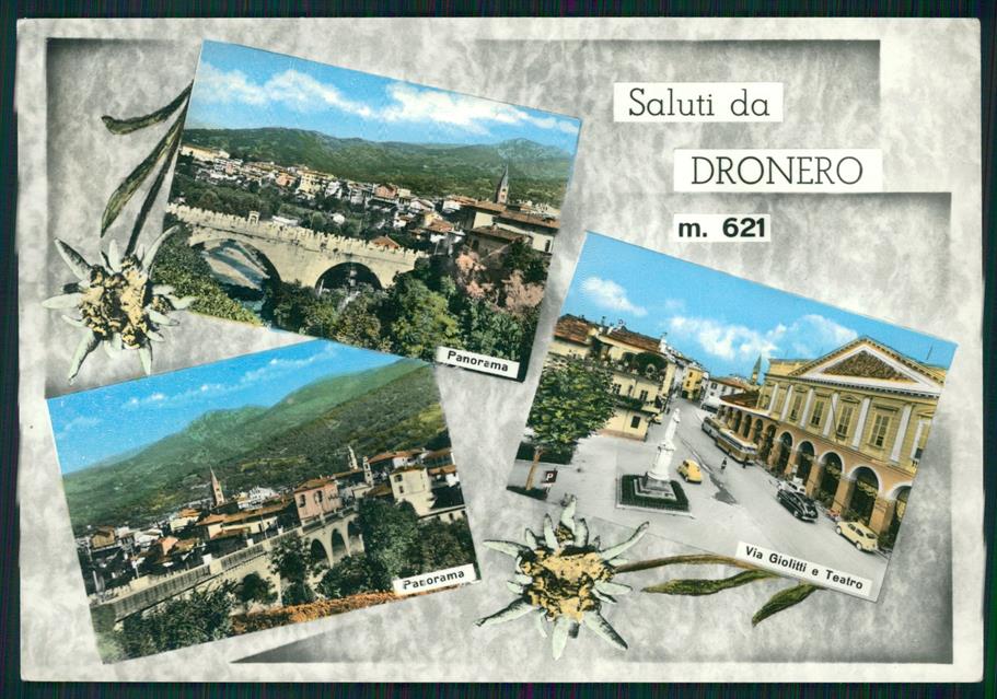 Cuneo Dronero Saluti da Stelle Alpine Foto FG cartolina MZ1144 – fronte