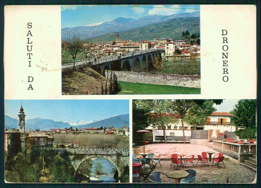 Cuneo Dronero Saluti da Foto FG cartolina MZ1147 – fronte