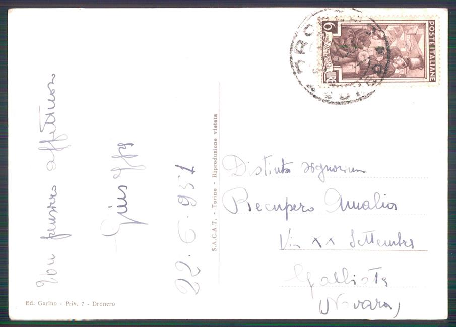 Cuneo Dronero Foto FG cartolina MZ1151 – retro