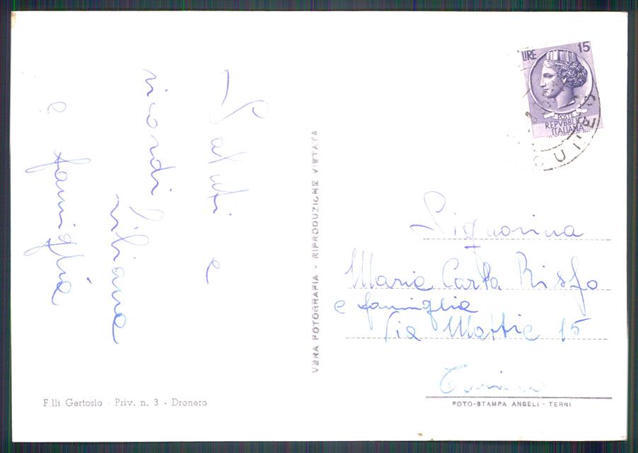 Cuneo Dronero Saluti da MACCHIA Foto FG cartolina MZ1158 – retro