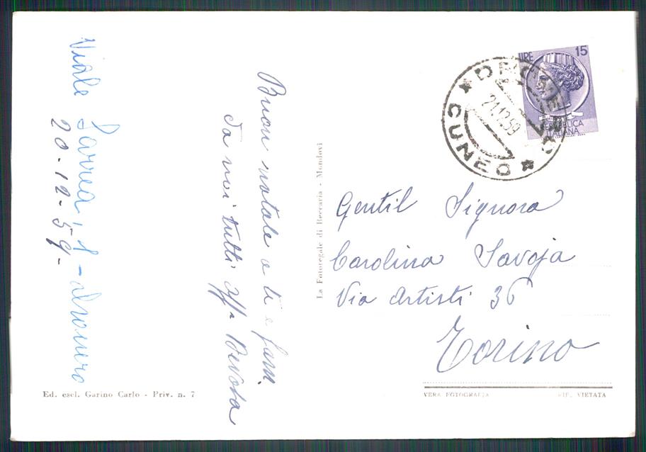 Cuneo Dronero Teatro Civico Foto FG cartolina MZ1185 – retro