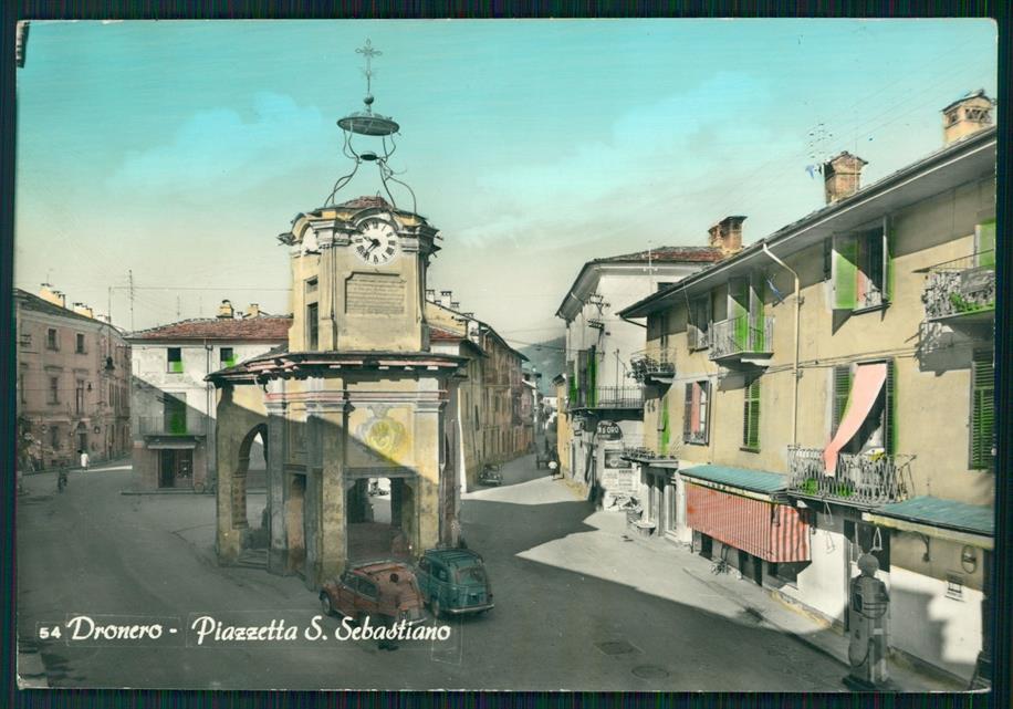 Cuneo Dronero Piazzetta San Sebastiano Auto Foto FG cartolina MZ1193 – fronte