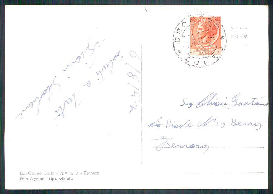 Cuneo Dronero Viale Sarrea Foto FG cartolina MZ1195 – retro