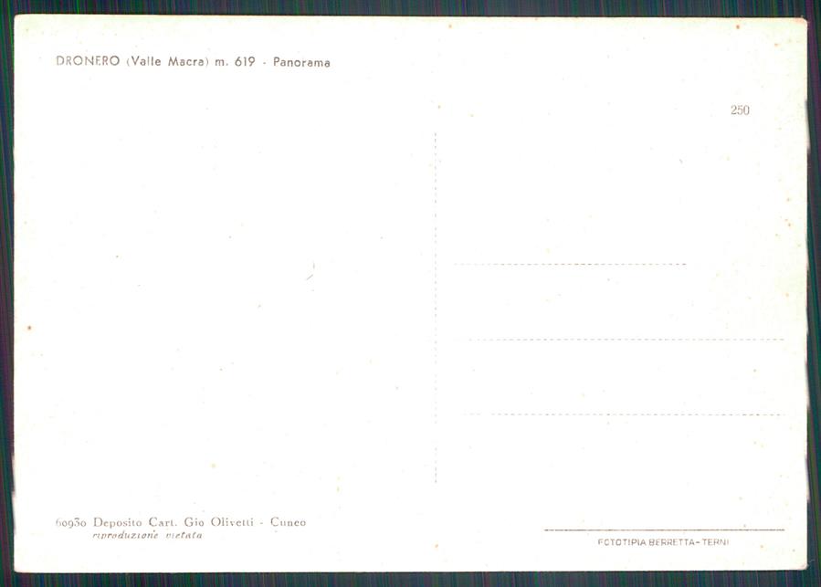 Cuneo Dronero Viale Macra FG cartolina MZ1204 – retro