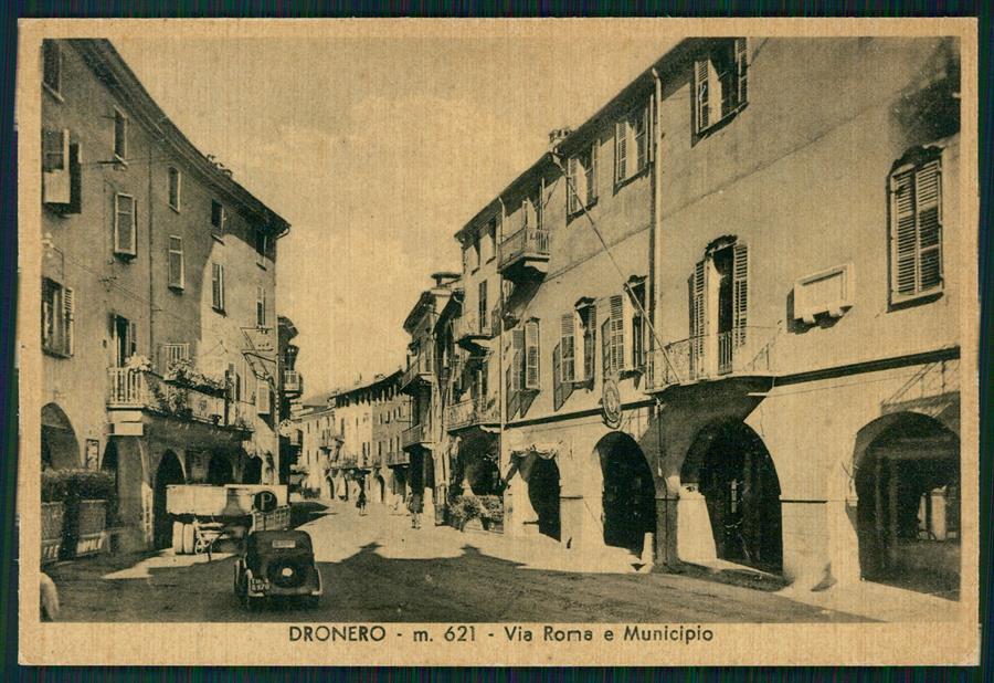 Cuneo Dronero Municipio Auto FG cartolina MZ1205 – fronte