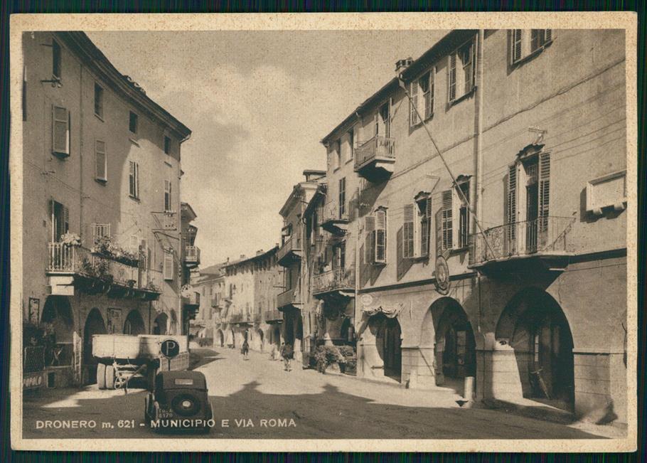 Cuneo Dronero Municipio Auto FG cartolina MZ1206 – fronte