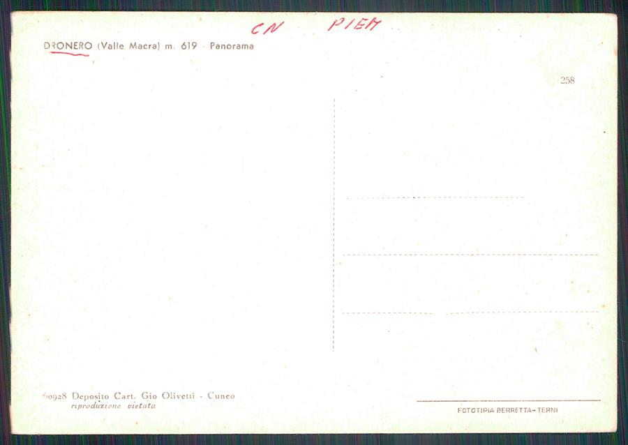 Cuneo Dronero FG cartolina MZ1211 – retro