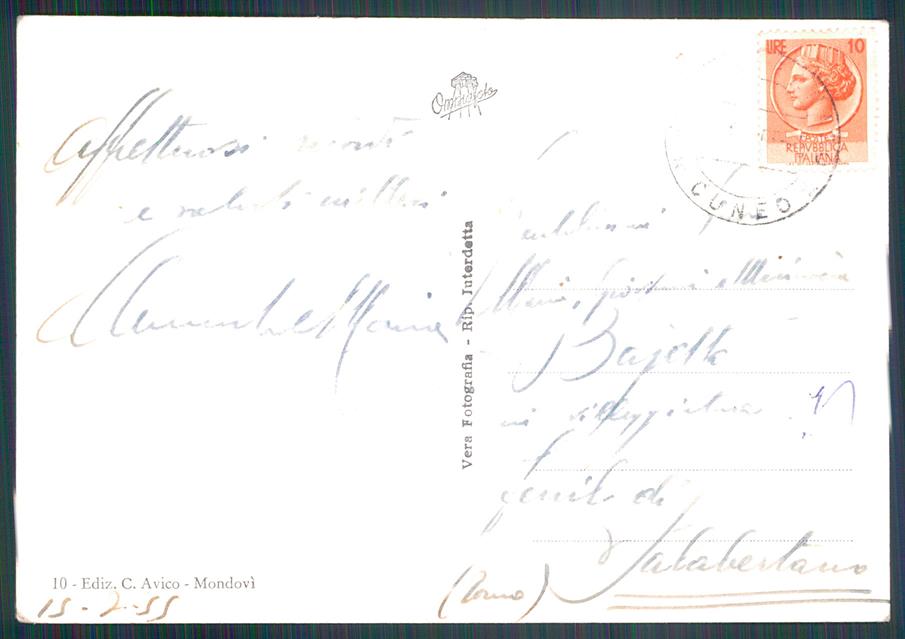 Cuneo Niella Tanaro PIEGA Foto FG cartolina MZ1216 – retro