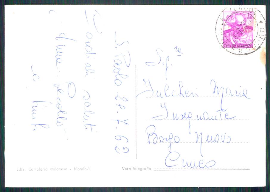 Cuneo San Michele Mondovì San Paolo Saluti da Foto FG cartolina MZ1226 – retro