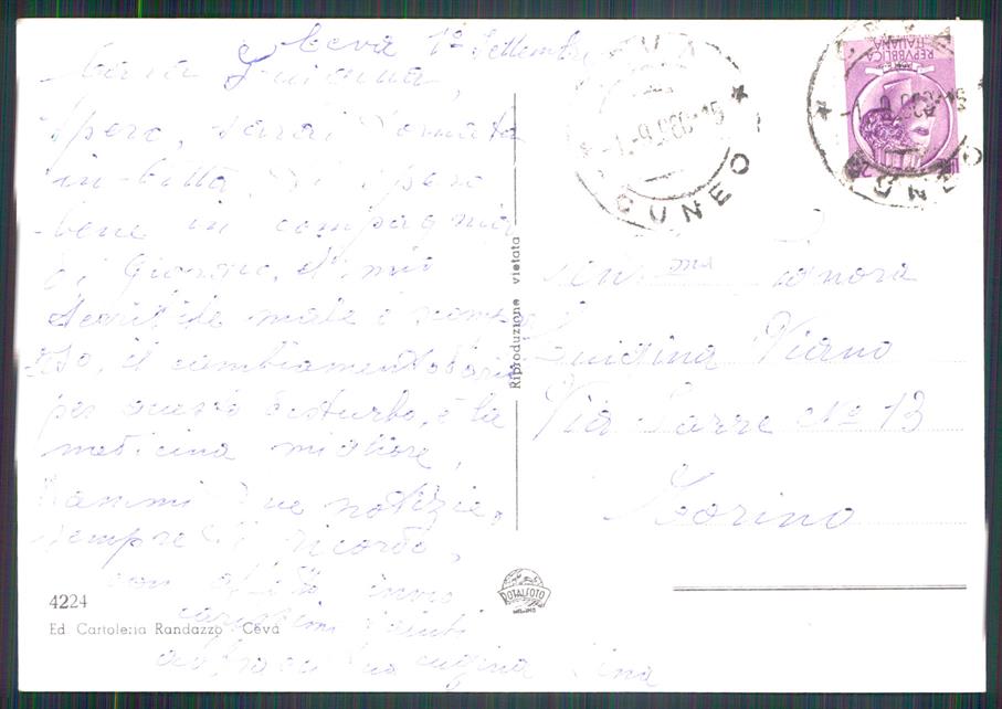 Cuneo Ceva Foto FG cartolina MZ1243 – retro