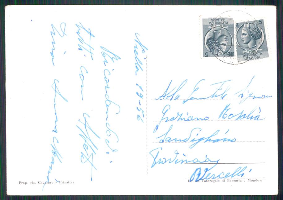 Cuneo Niella Tanaro Stazione PIEGA FG cartolina MZ1247 – retro