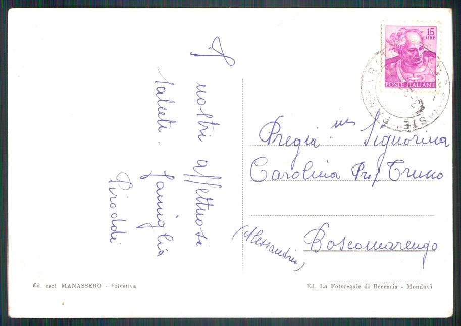 Cuneo Pamparato PIEGHINA FG cartolina MZ1251 – retro