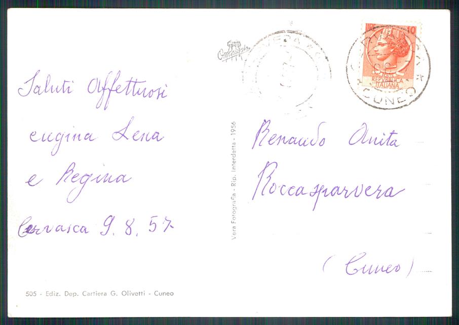 Cuneo Cervasca Foto FG cartolina MZ1254 – retro