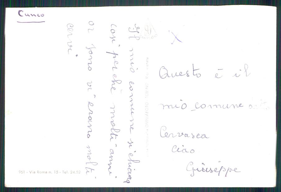 Cuneo Cervasca PIEGHE MACCHIA Foto FG cartolina MZ1256 – retro
