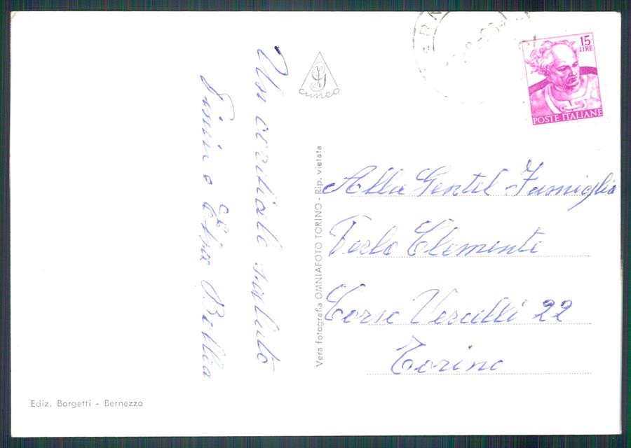 Cuneo Bernezzo Foto FG cartolina MZ1265 – retro