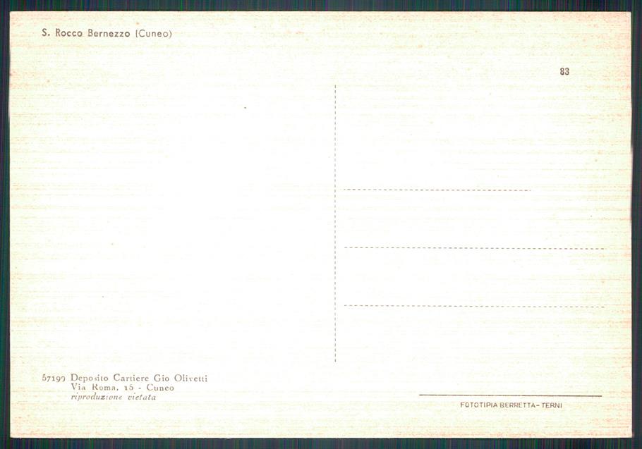 Cuneo Bernezzo San Rocco FG cartolina MZ1267 – retro