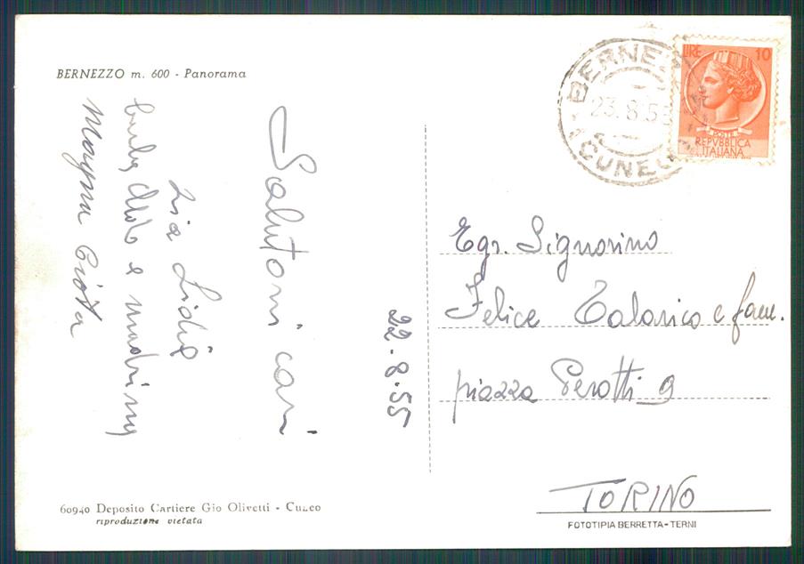 Cuneo Bernezzo FG cartolina MZ1268 – retro