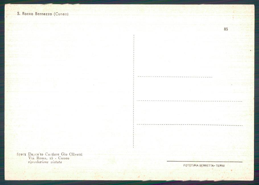 Cuneo Bernezzo San Rocco FG cartolina MZ1270 – retro