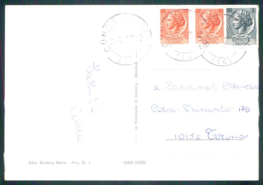 Cuneo Caraglio Saluti da Foto FG cartolina MZ1274 – retro