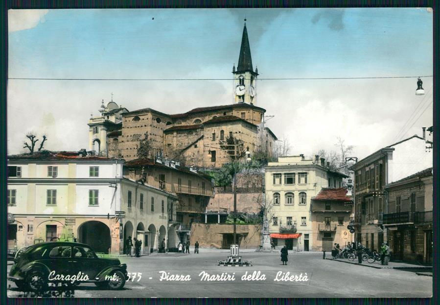 Cuneo Caraglio Piazza Martiri della Libertà Auto Foto FG cartolina MZ1288 – fronte