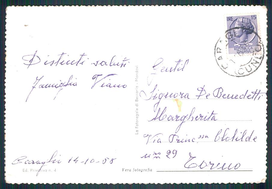 Cuneo Caraglio Piazza Martiri della Libertà Foto FG cartolina MZ1289 – retro