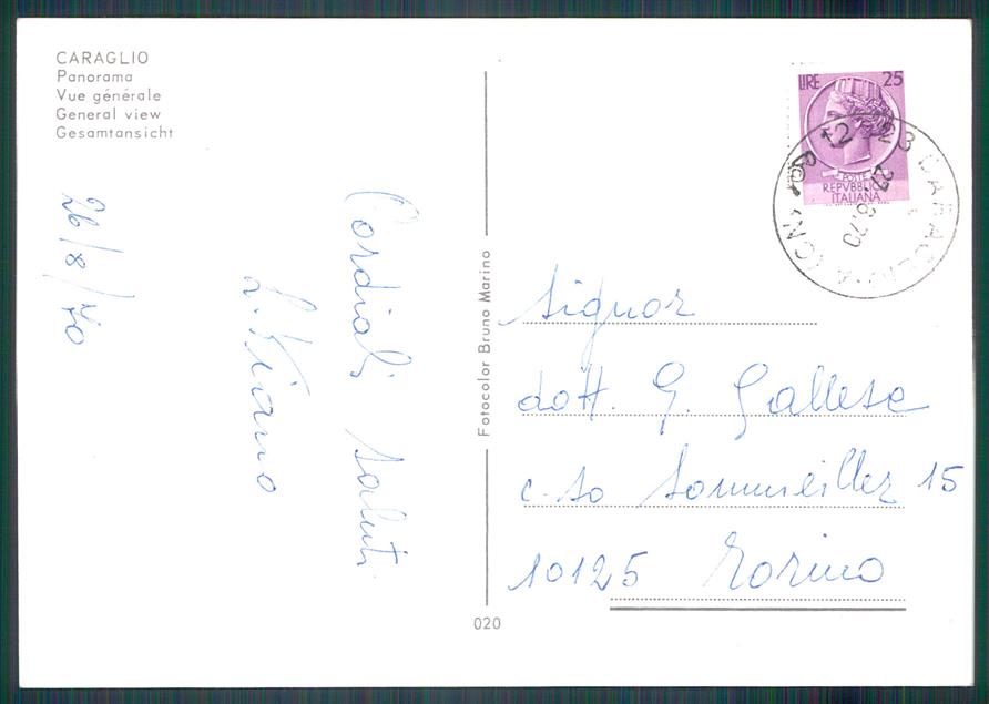 Cuneo Caraglio Valle Grana Foto FG cartolina MZ1296 – retro