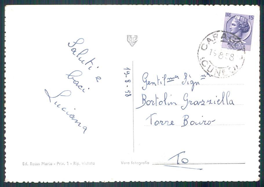 Cuneo Caraglio Via Roma Foto FG cartolina MZ1301 – retro