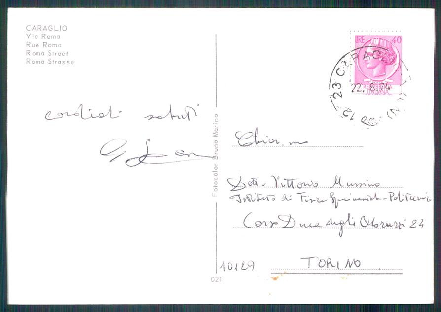 Cuneo Caraglio Valle Grana Auto Foto FG cartolina MZ1302 – retro
