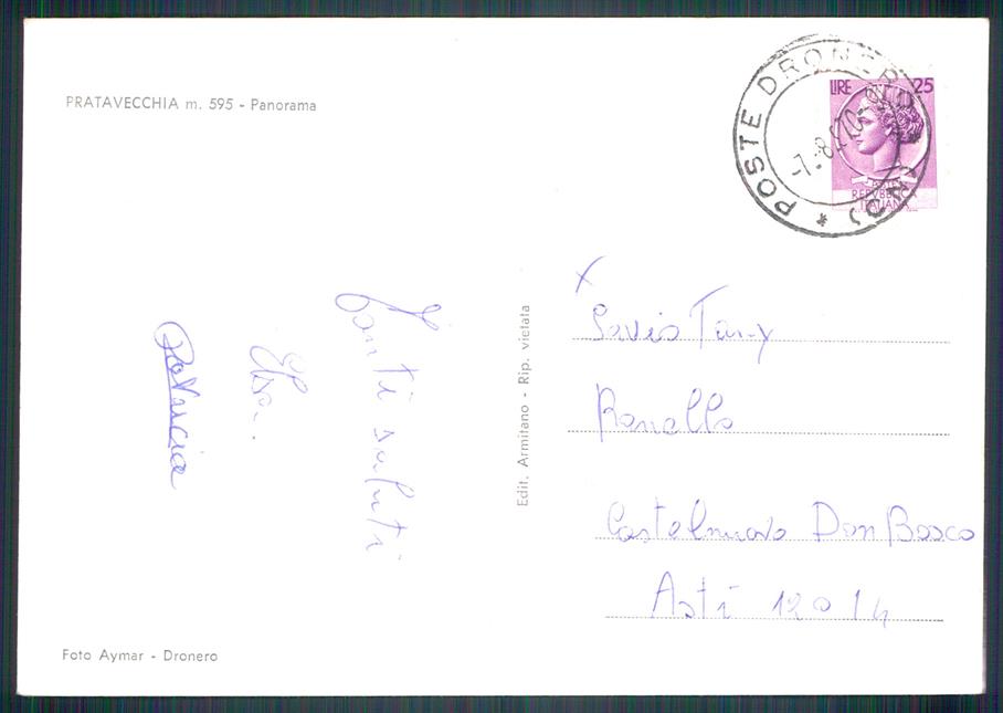 Cuneo Dronero Pratavecchia Foto FG cartolina MZ1324 – retro