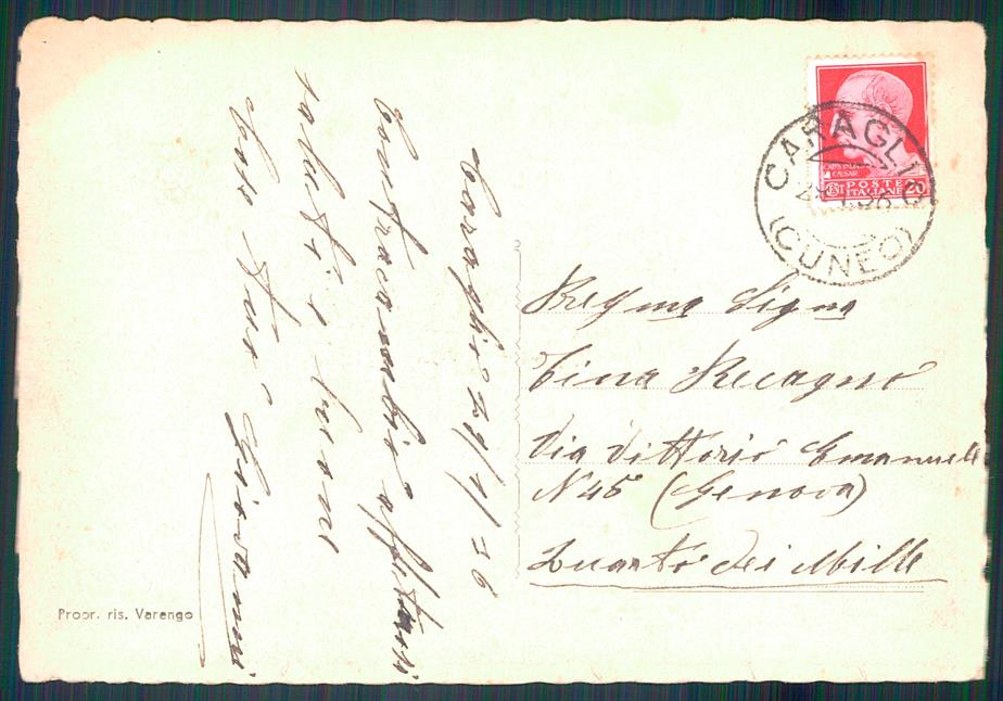 Cuneo Caraglio Via Roma FG cartolina MZ1335 – retro