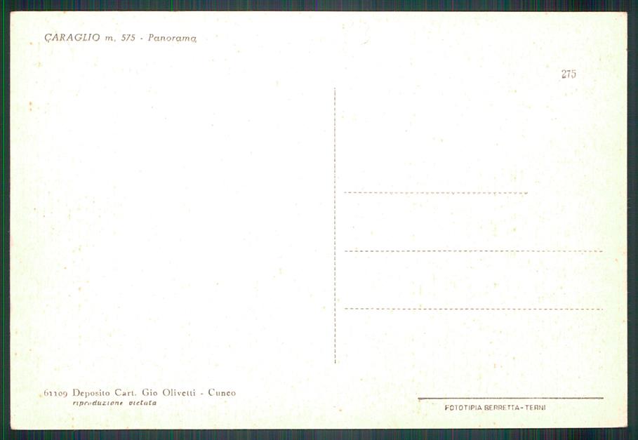 Cuneo Caraglio FG cartolina MZ1342 – retro