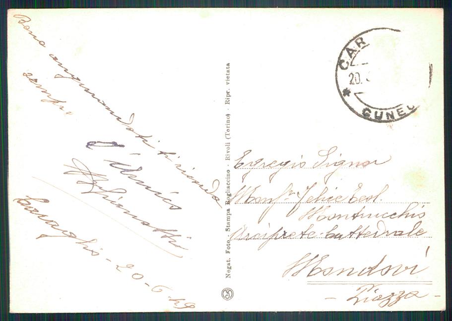 Cuneo Caraglio FG cartolina MZ1351 – retro