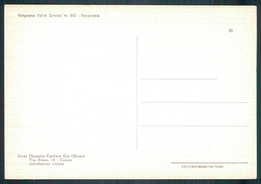 Cuneo Valgrana FG cartolina MZ1365 – retro