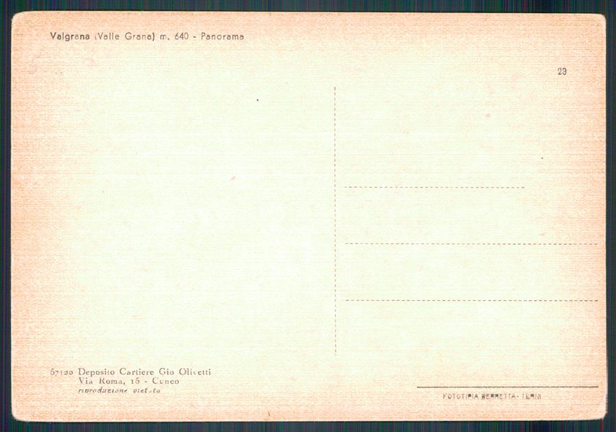 Cuneo Valgrana FG cartolina MZ1367 – retro