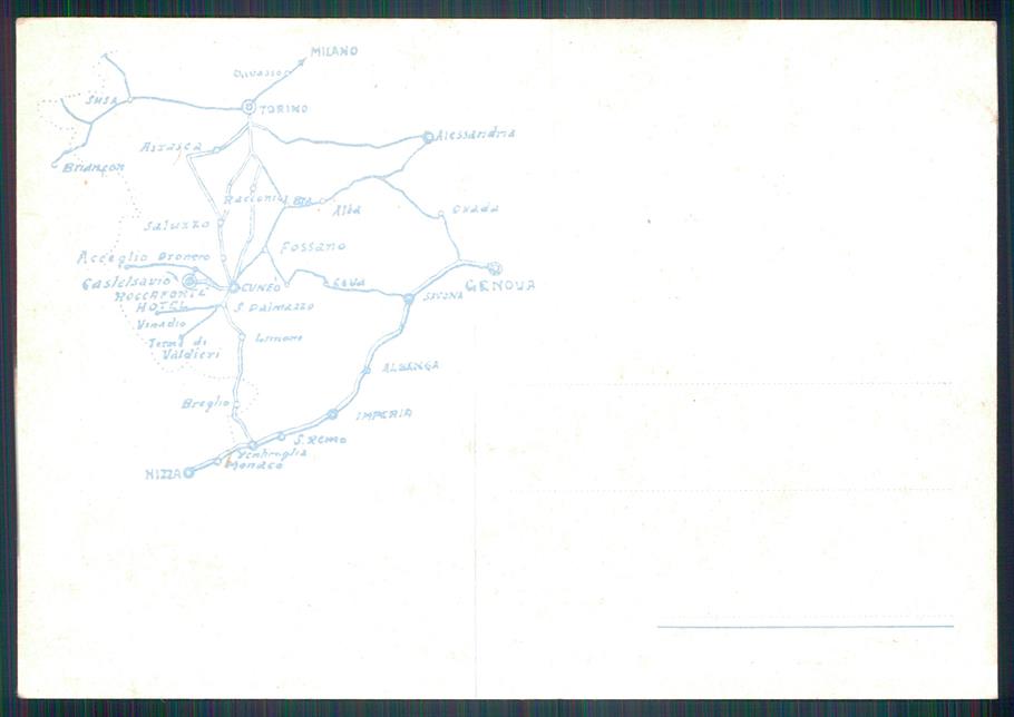 Cuneo Valgrana Montemale Castello PIEGA FG cartolina MZ1379 – retro