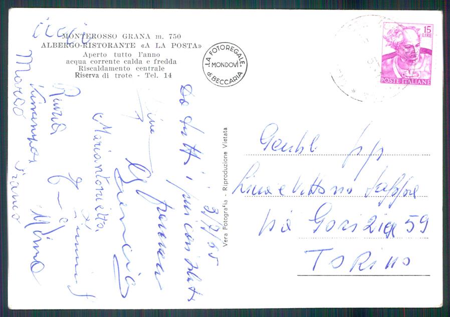 Cuneo Monterosso Grana Saluti da Foto FG cartolina MZ1382 – retro
