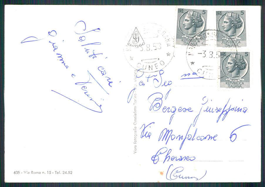 Cuneo Monterosso Grana Foto FG cartolina MZ1383 – retro