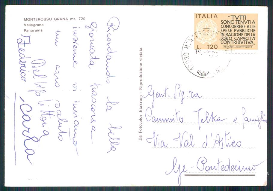 Cuneo Monterosso Grana PIEGHE Foto FG cartolina MZ1387 – retro