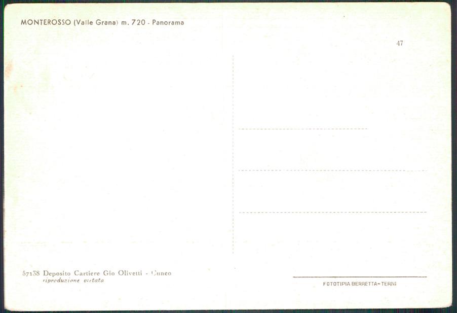Cuneo Monterosso Grana FG cartolina MZ1393 – retro