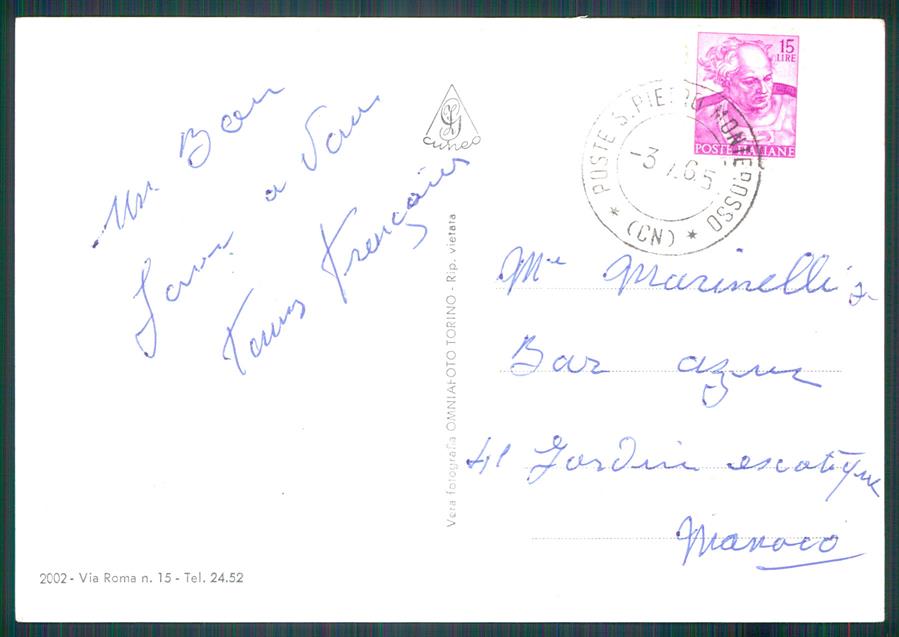 Cuneo Monterosso Grana San Pietro Saretto Foto FG cartolina MZ1415 – retro