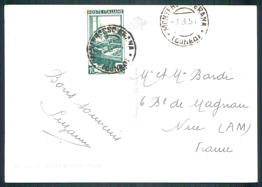 Cuneo Monterosso Grana San Pietro Saretto Foto FG cartolina MZ1419 – retro