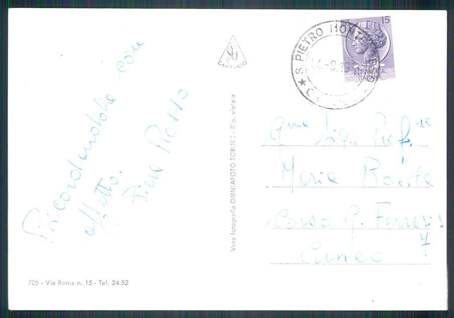 Cuneo Monterosso Grana San Pietro Foto FG cartolina MZ1421 – retro