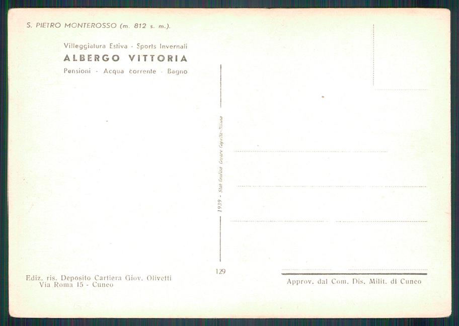 Cuneo Monterosso Grana San Pietro Albergo Vittoria FG cartolina MZ1431 – retro