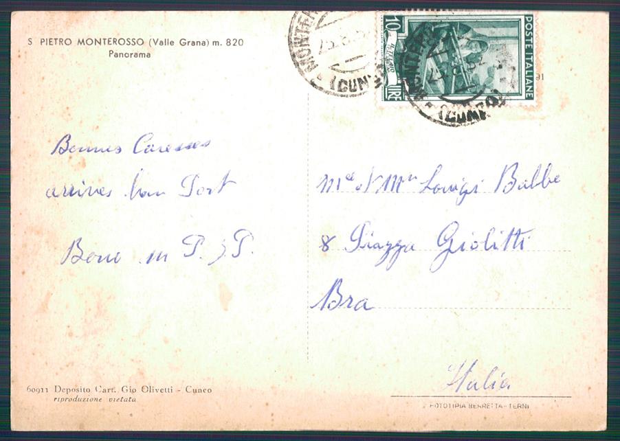 Cuneo Monterosso Grana San Pietro FG cartolina MZ1436 – retro