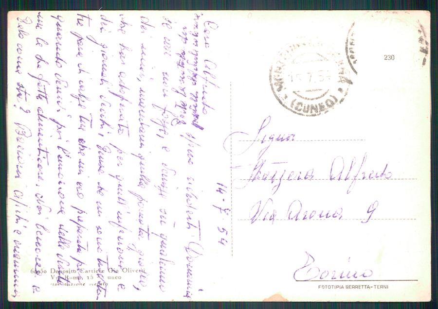 Cuneo Monterosso Grana San Pietro FG cartolina MZ1437 – retro