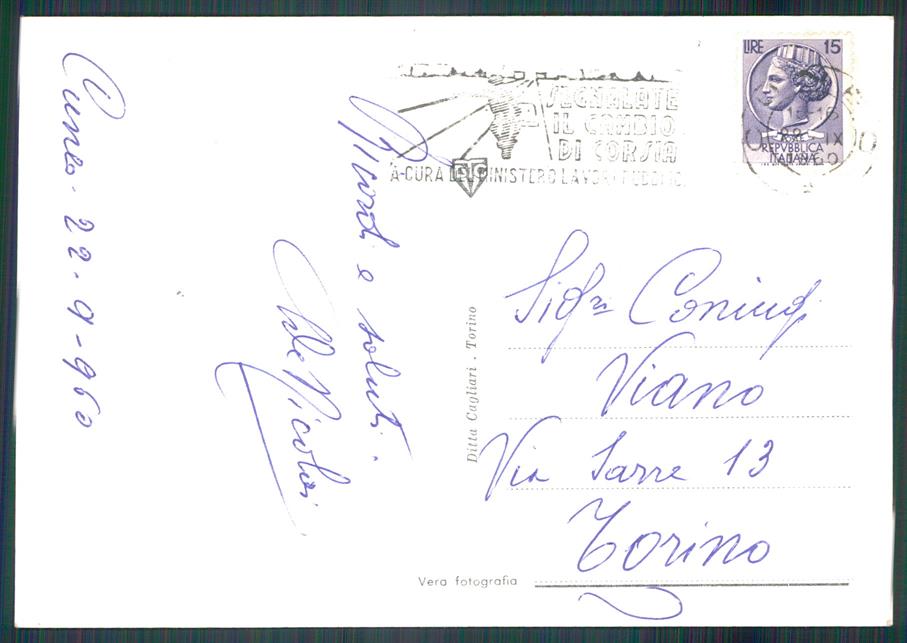 Cuneo Provincia Granda Saluti da Foto FG cartolina MZ1447 – retro