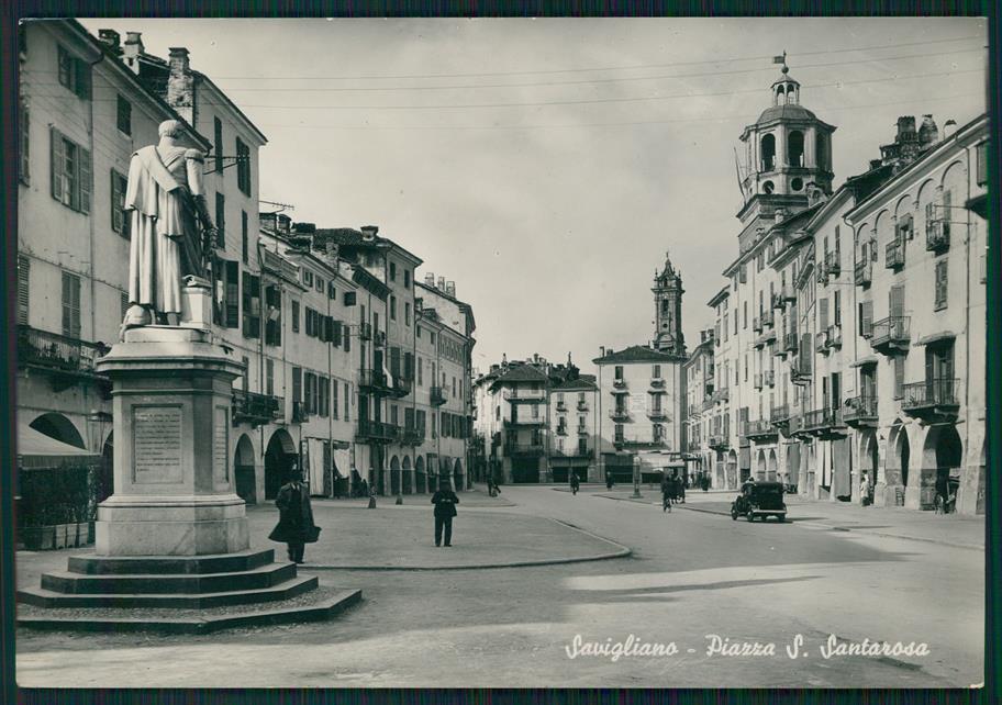 Cuneo Savigliano Piazza Santarosa Auto Foto FG cartolina MZ1474 – fronte