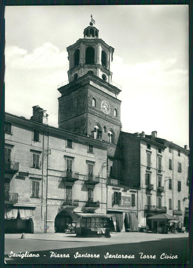 Cuneo Savigliano Piazza Santarosa Torre Civica Foto FG cartolina MZ1475 – fronte